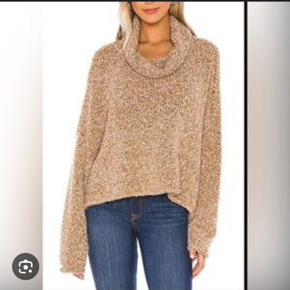 Free People BFF Cowl Neck Super Soft Tan Sweater